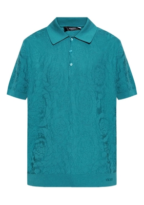 Versace Barocco-jacquard polo shirt - Blue