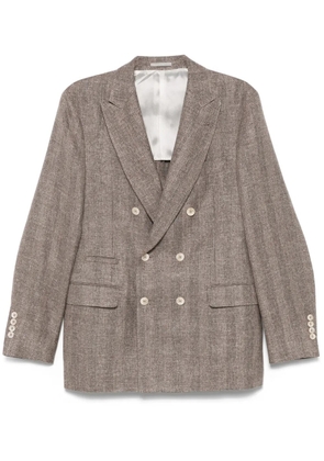 Brunello Cucinelli double-breasted blazer - Brown
