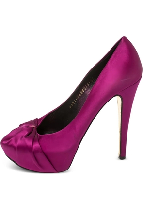 Gina pre-owned 130mm satin pumps - Purple