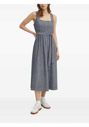 DKNY tie-waist square-neck midi dress - Grey