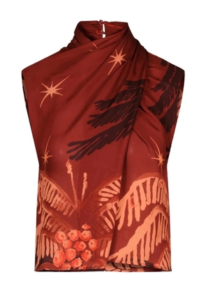 Johanna Ortiz Imaginative draped printed top - Red