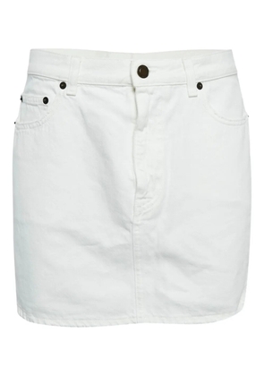 Saint Laurent Pre-Owned denim mini skirt - White