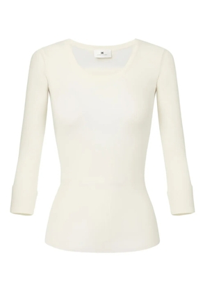 Elisabetta Franchi ribbed chain knit top - Neutrals