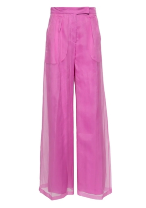 Max Mara silk sheer straight trousers - Pink