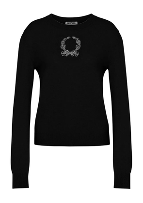 Moschino Laurel Crown embroidered logo sweater - Black