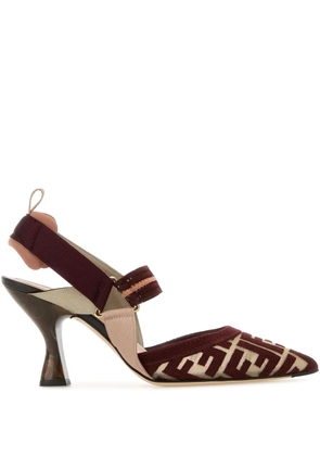 FENDI Colibri monogram-pattern pumps - Red