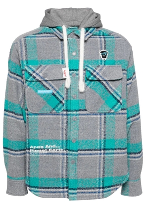 AAPE BY *A BATHING APE® check-pattern hooded jacket - Grey