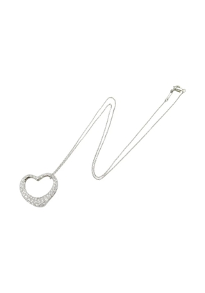 Tiffany & Co. Pre-Owned 2010s platinum Open Heart diamond necklace - Silver