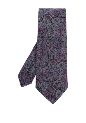 ETRO paisley-print silk tie - Purple