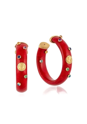 SILVIA FURMANOVICH 18K yellow gold multi-stone hoop earrings