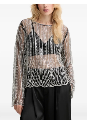 Gestuz embellished long-sleeved top - Silver