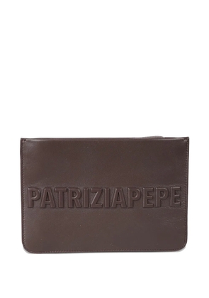 Patrizia Pepe embossed clutch bag - Brown