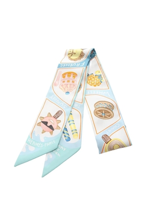 Hermès Pre-Owned 2020s Funny Ice Cream ribbon scarf - Blue