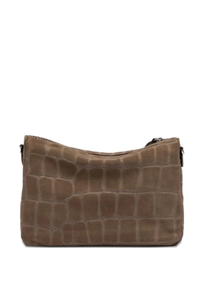 GIANNI CHIARINI crocodile effect clutch bag - Brown