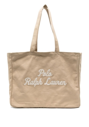 Polo Ralph Lauren embroidered-logo canvas tote bag - Neutrals