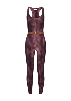 Elisabetta Franchi python-print belted jumpsuit - Red