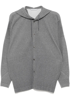 Homme Plissé Issey Miyake pleated hooded jacket - Grey