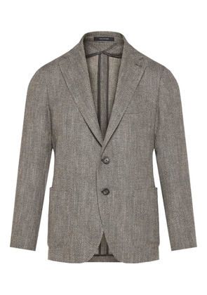 Tagliatore herringbone-pattern jacket - Grey