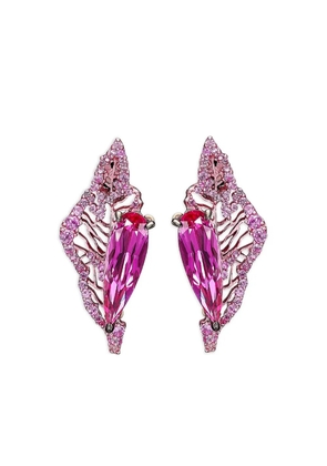 Anabela Chan 14K white gold and rhodium vermeil Halia sapphire earrings - Silver