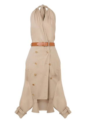 Moschino asymmetric midi dress - Neutrals