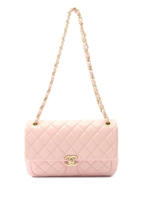 CHANEL Pre-Owned 2021-2025 CC Quilted Lambskin Front Pocket Single Flap shoulder bag - Pink