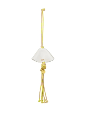 Versace Medusa leather-tassel keyring - White