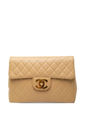 CHANEL Pre-Owned 1994-1996 Jumbo XL Classic Lambskin Single Flap shoulder bag - Brown