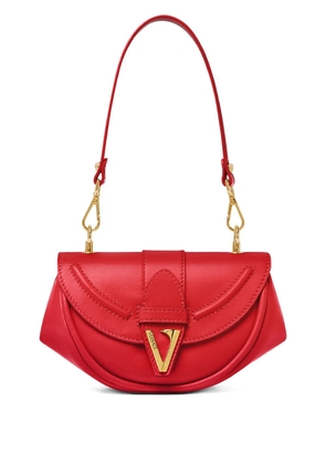 Versace curved-flap leather shoulder bag - Red