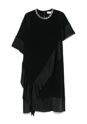 NISSA rhinestone-collar dress - Black