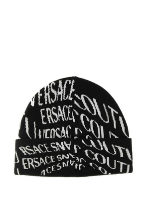 Versace Jeans Couture logo-pattern beanie - Black