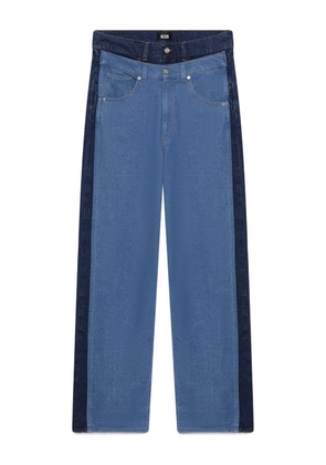 GCDS split-hem panelled denim - Blue