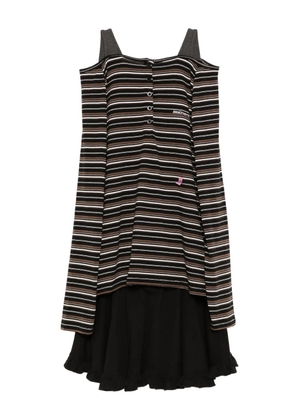 Mini Cream logo-embroidered T-shirt and skirt set - Black