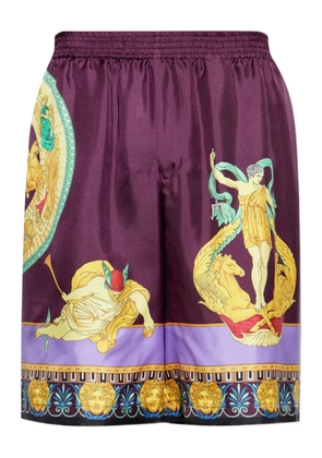 Versace elasticated silk shorts - Purple