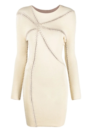 Isa Boulder Starfish whipstitch-detail midi dress - Neutrals