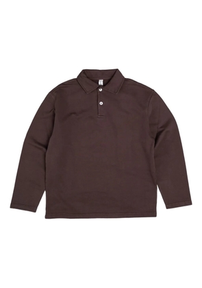 Another Aspect long-sleeve polo shirt - Brown