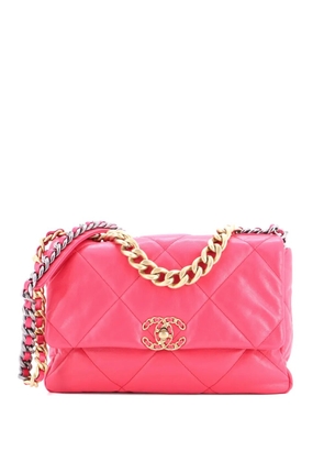 CHANEL Pre-Owned 19 Flap Bag Quilted Leather Large crossbody bag - Pink