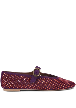 Kurt Geiger London Mayfair crystal-embellished ballet flats - Purple