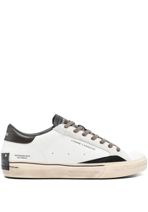 Crime London Distressed leather sneakers - White