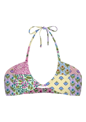 MC2 Saint Barth Dahlia pattern bikini top - Pink