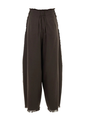 YANGKEHAN frayed-edge wool trousers - Brown