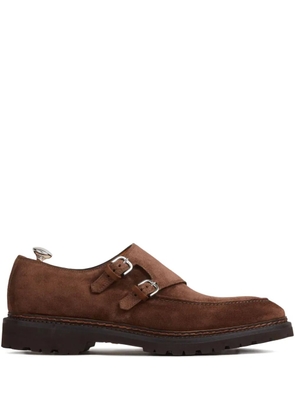 Bontoni double buckle suede boots - Brown