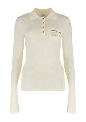 Elisabetta Franchi long-sleeve polo shirt - Neutrals