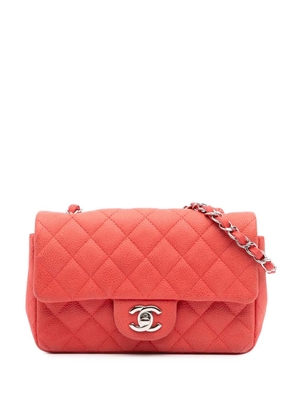 CHANEL Pre-Owned 2012-2013 Mini Rectangular Classic Caviar Single Flap crossbody bag - Orange