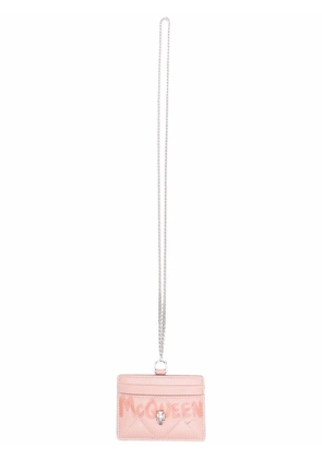 Alexander McQueen logo-print wallet necklace - Pink