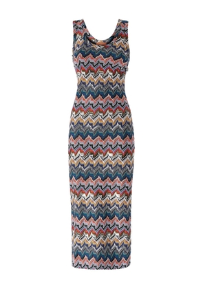 Missoni zigzag sleeveless midi dress - Blue