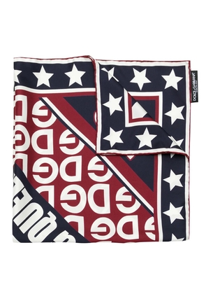 Dolce & Gabbana printed DG logo scarf - Blue