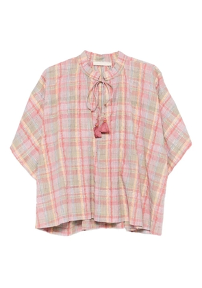 Vanessa Bruno tassels checked top - Pink