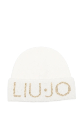 LIU JO logo-detail beanie - White