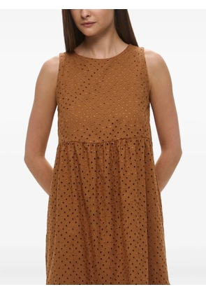 Marella eyelet-embroidered tiered dress - Brown