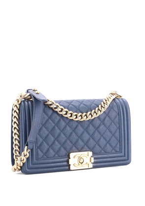 CHANEL Pre-Owned Boy Flap Bag Quilted Caviar Old Medium crossbody bag - Blue